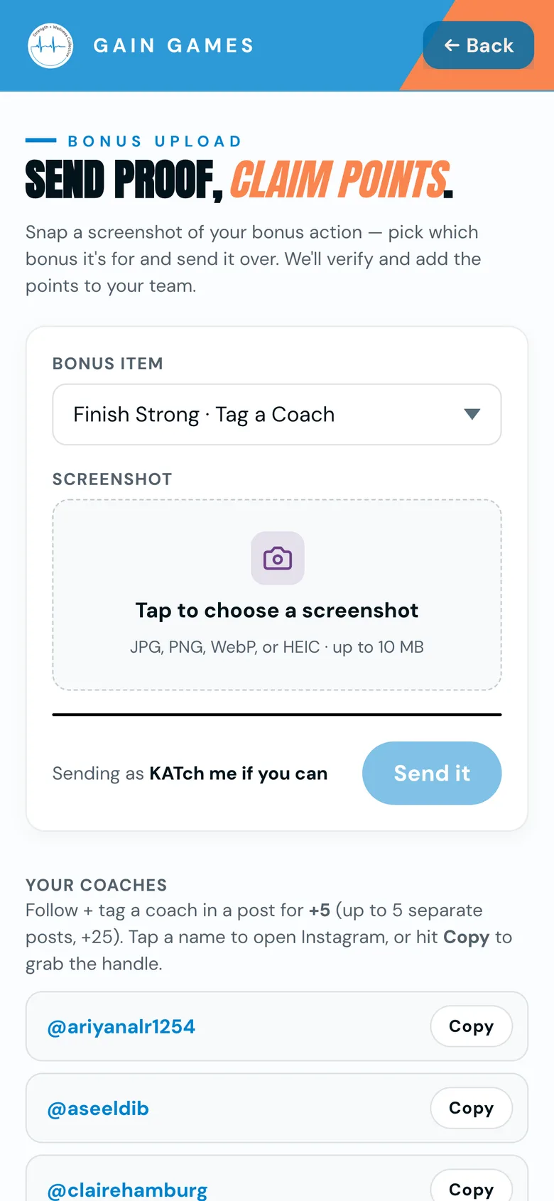 Bonus upload — submit a screenshot to claim bonus points